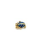 Broche Coccinelle - Or jaune et Émaille bleu