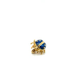 Broche Coccinelle - Or jaune et Émaille bleu