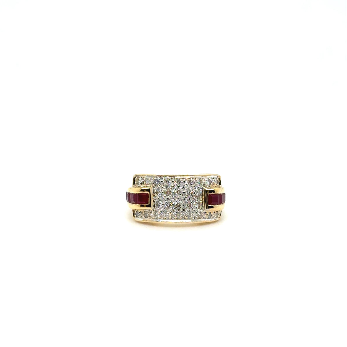 Bague Or jaune - Diamants et Rubis princesse