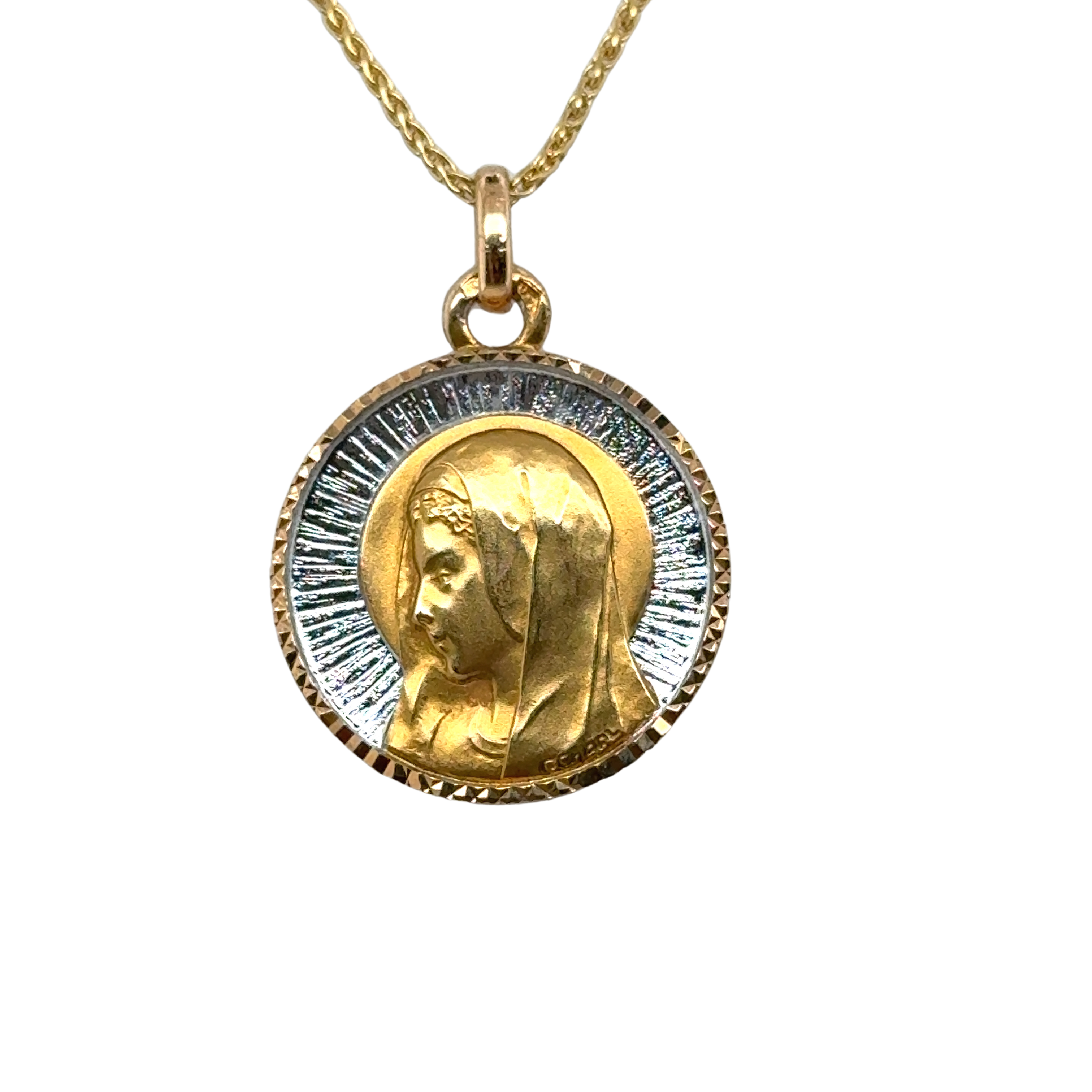 Pendentif Médaille - Vierge Marie - or Jaune