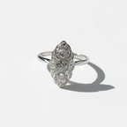 Art Déco - Bague Marquise - Or Blanc