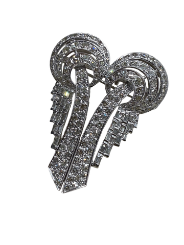 Broche Art Déco en platine et diamants – Pièce transformable