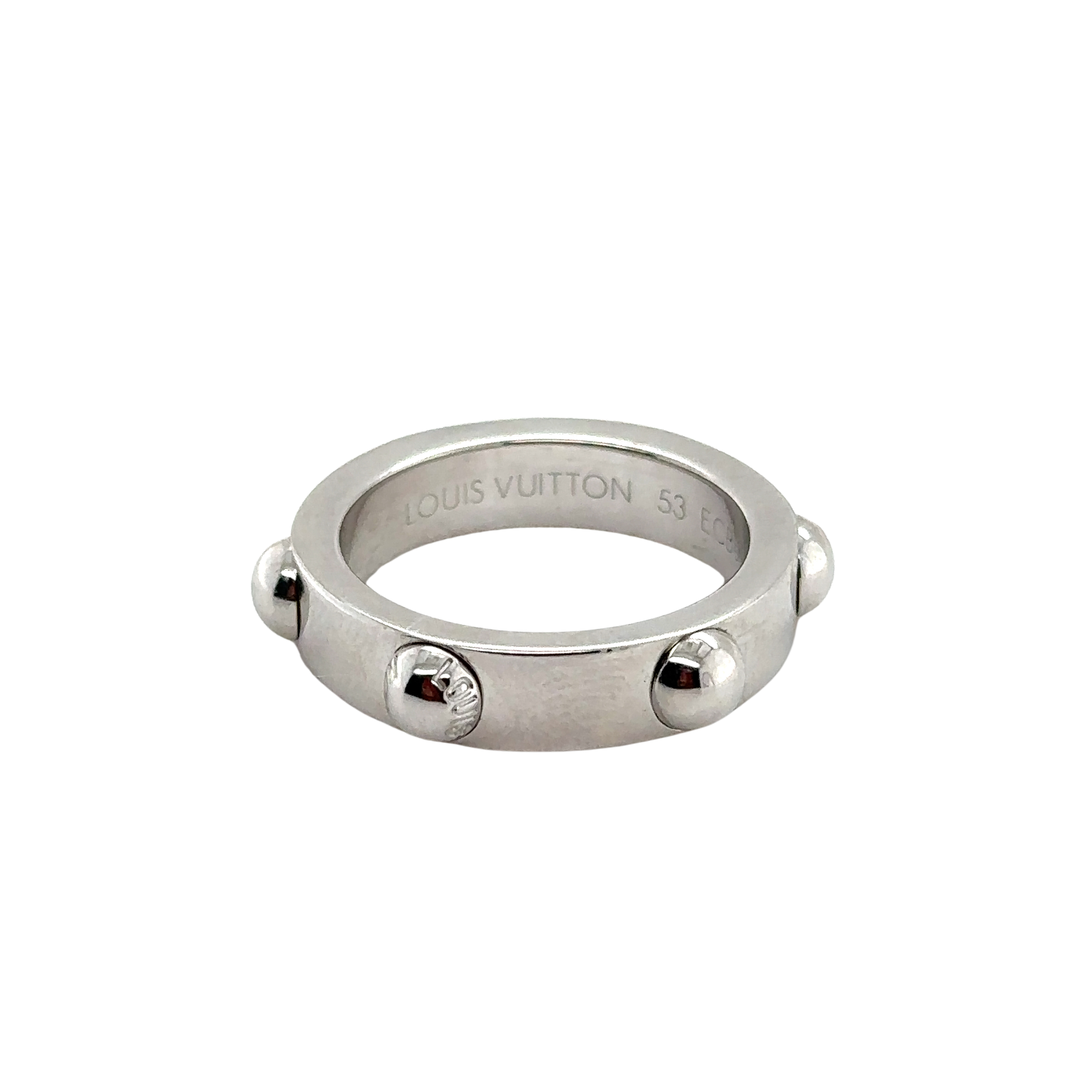 Louis Vuitton - Bague Clous Or blanc