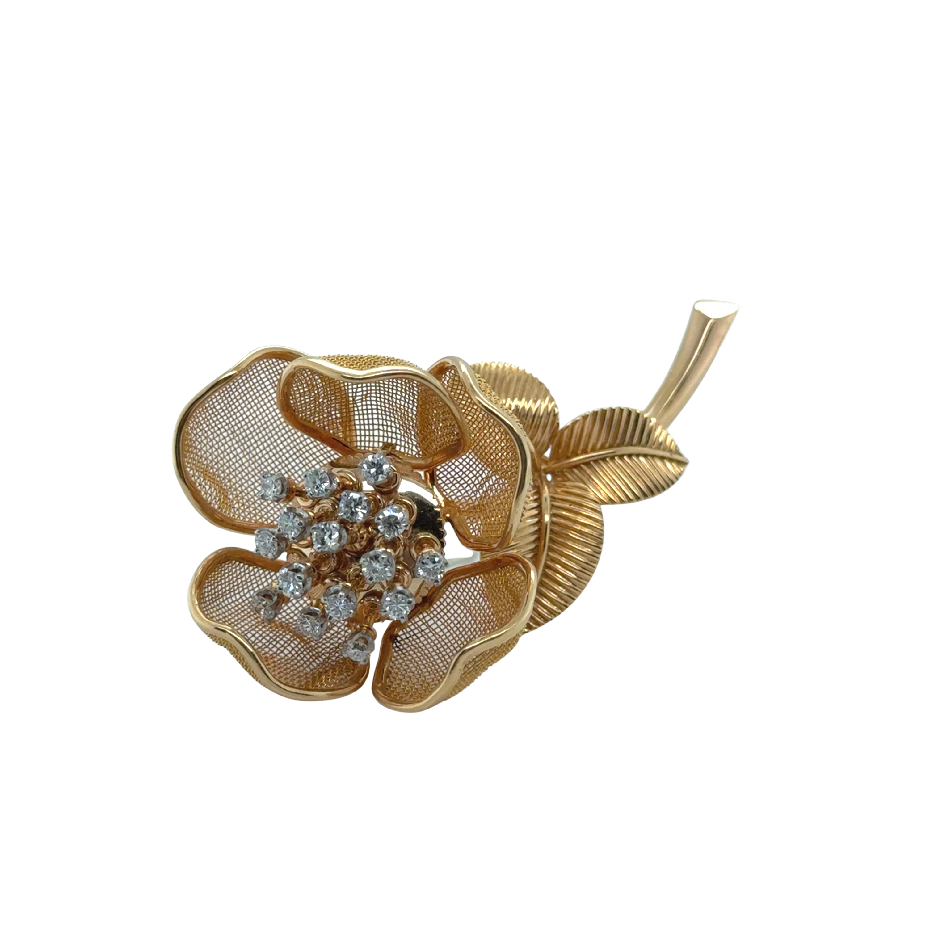 Piaget - Broche «  la trembleuse » - Or jaune  et Diamants - Année 60