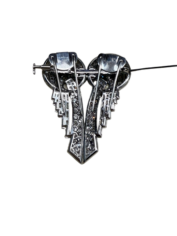 Broche Art Déco en platine et diamants – Pièce transformable