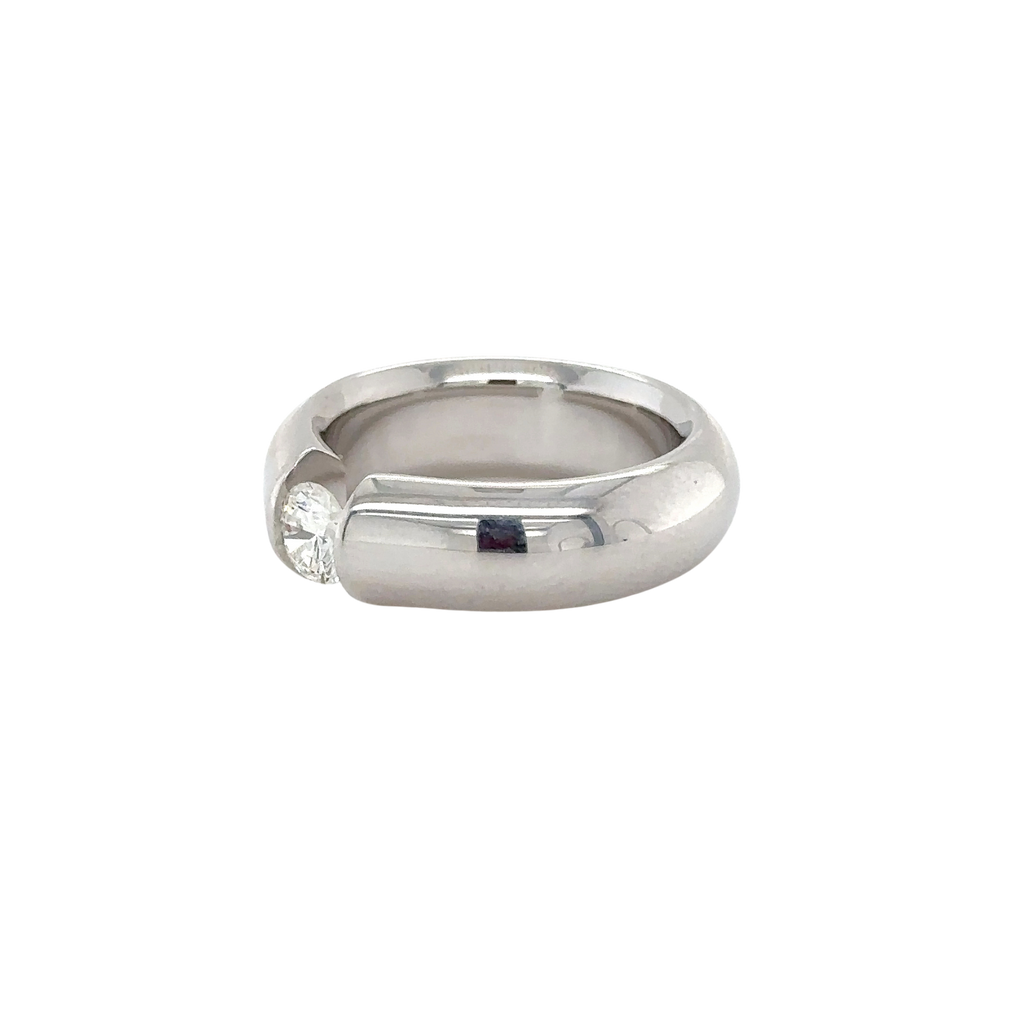 Solitaire - Or blanc et diamant