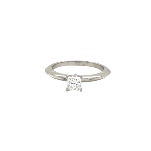 Tiffany And Co - Bague en platine - Diamant taille princesse