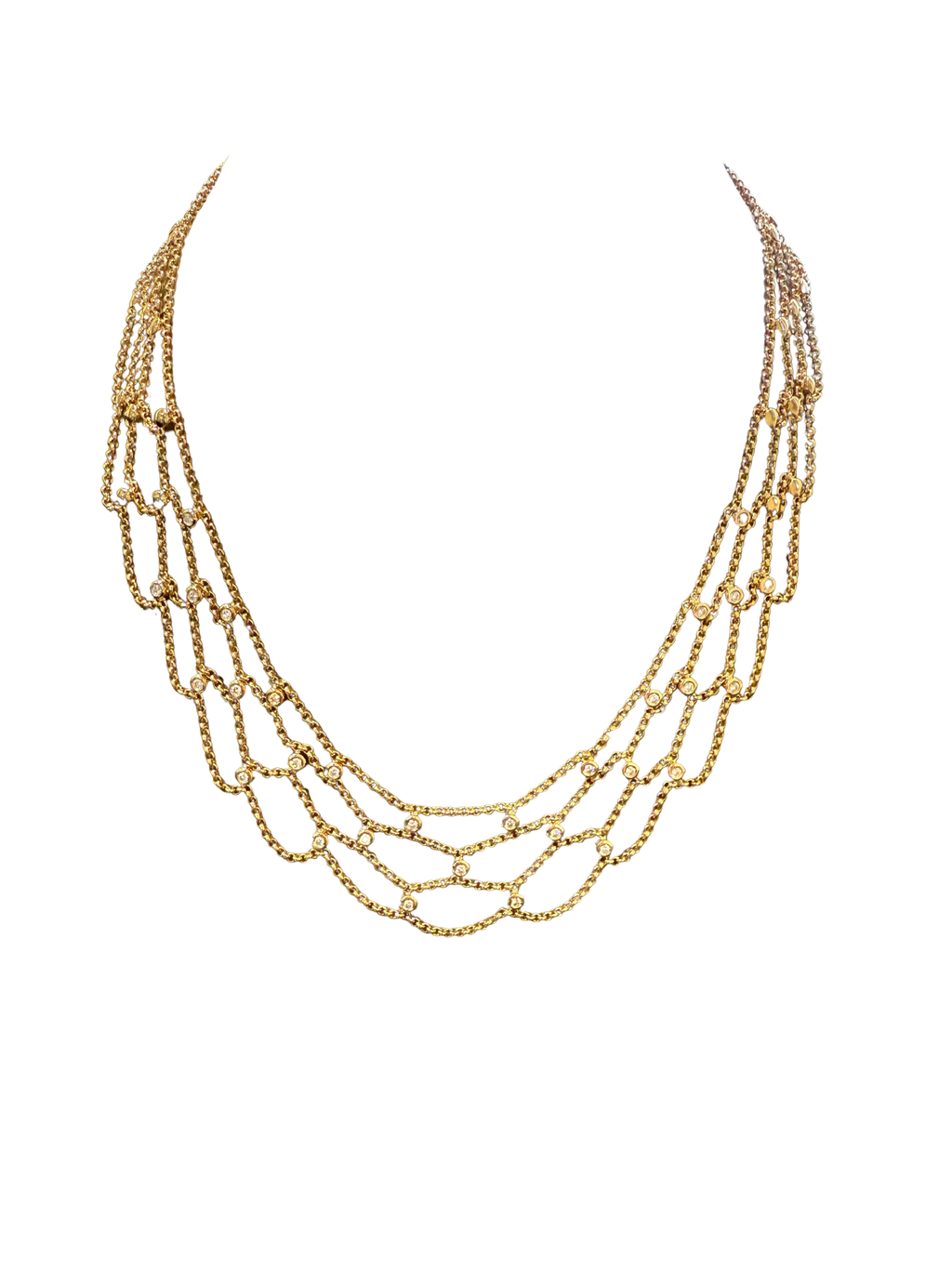 Chopard - Collier drapier « collection les chaînes » - Or jaune et diamants