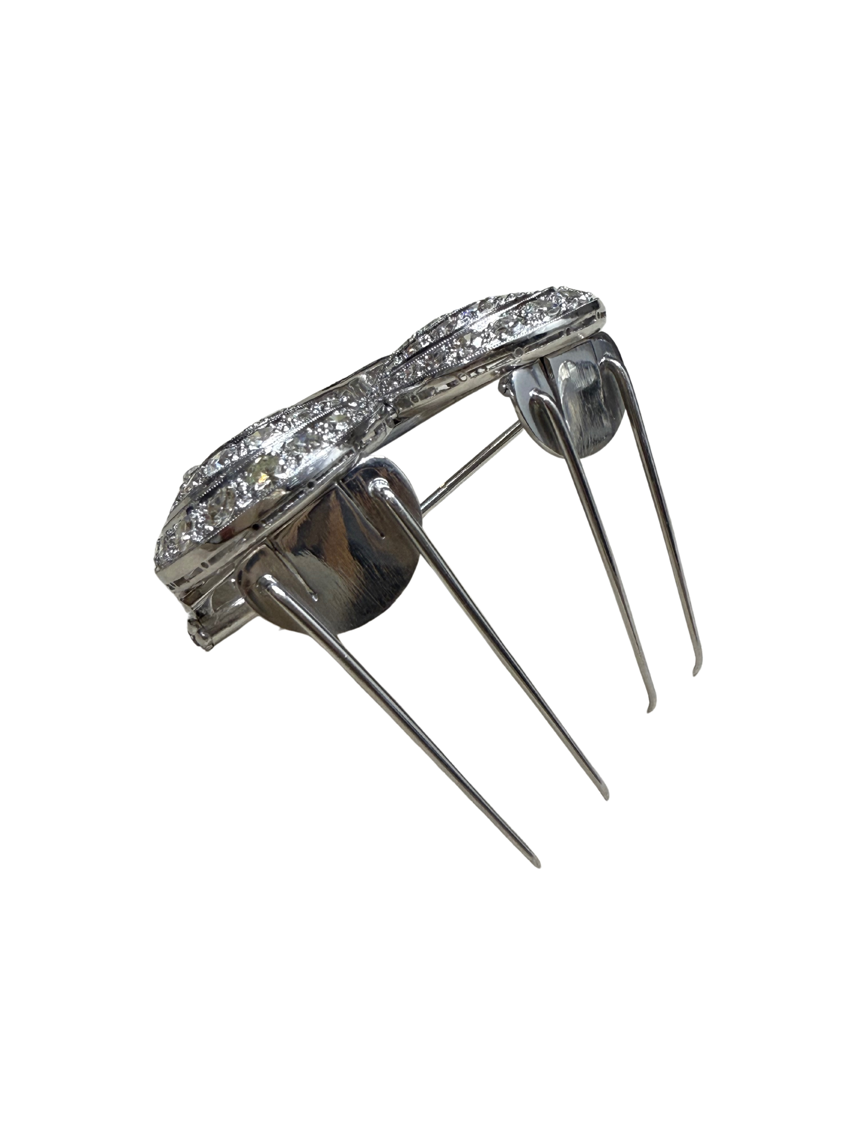 Broche Art Déco en platine et diamants – Pièce transformable